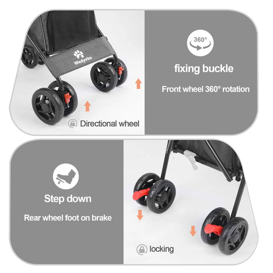 Pet Dog Stroller with 4 Wheels