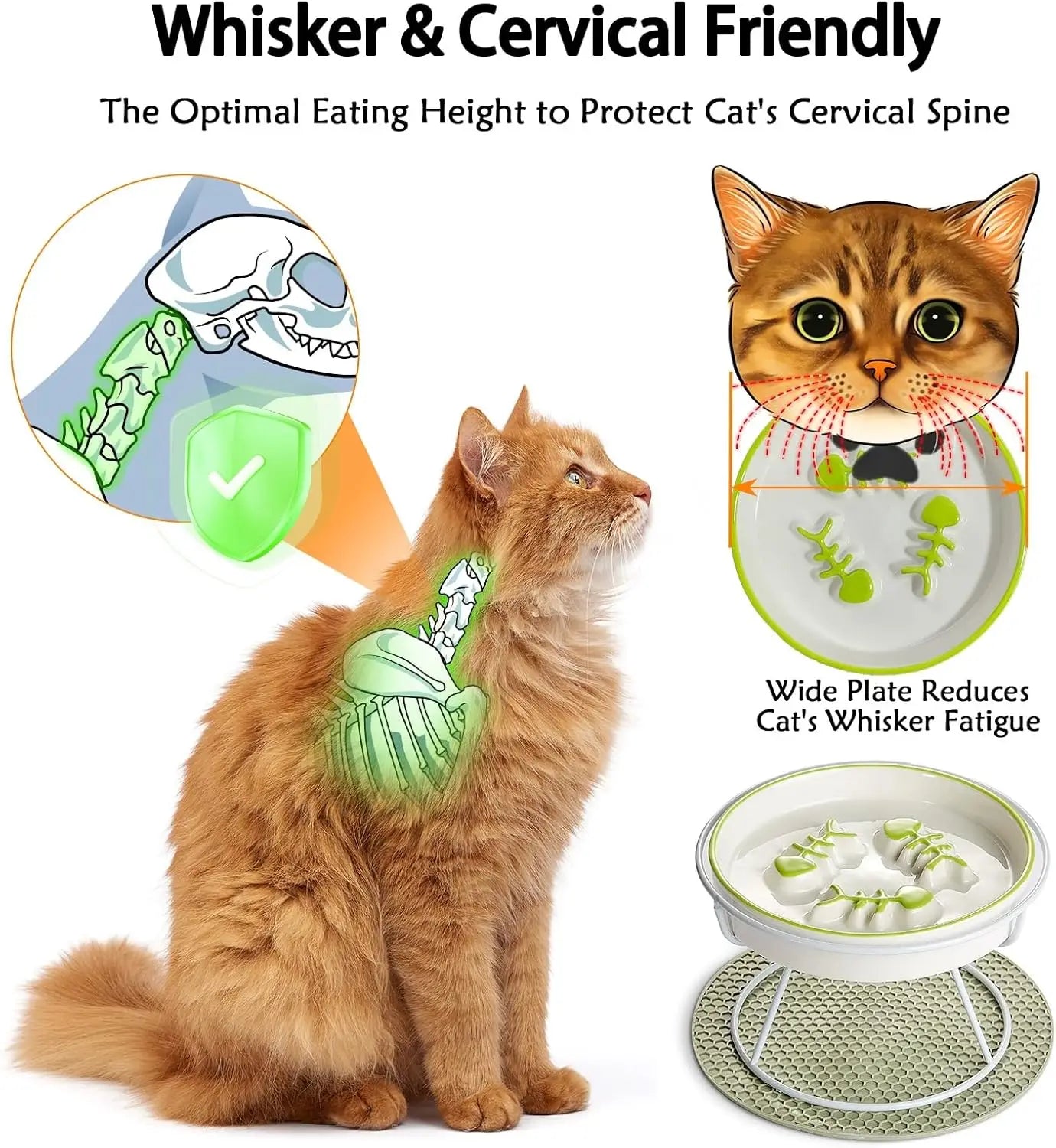 Elevated Slow Feeder Bowl for Cats and Dogs