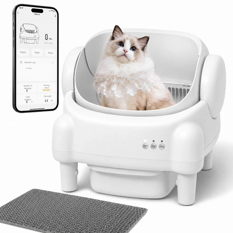 Self Cleaning Litter Box Multi-functional Cat Litter Box Automatic Cat Litter Box with APP Control Safety Sensor Protection
