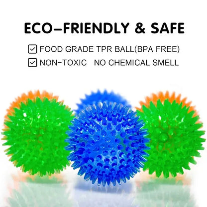 Pet Squeaky Tooth Cleaning Chew Toy Thorn Ball