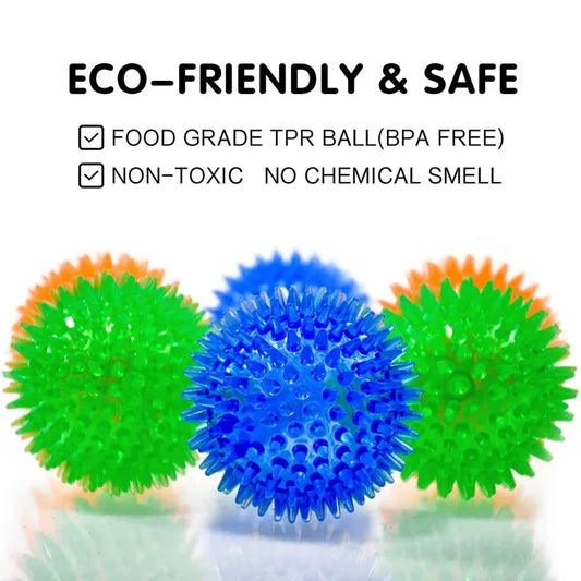 Pet Squeaky Tooth Cleaning Chew Toy Thorn Ball