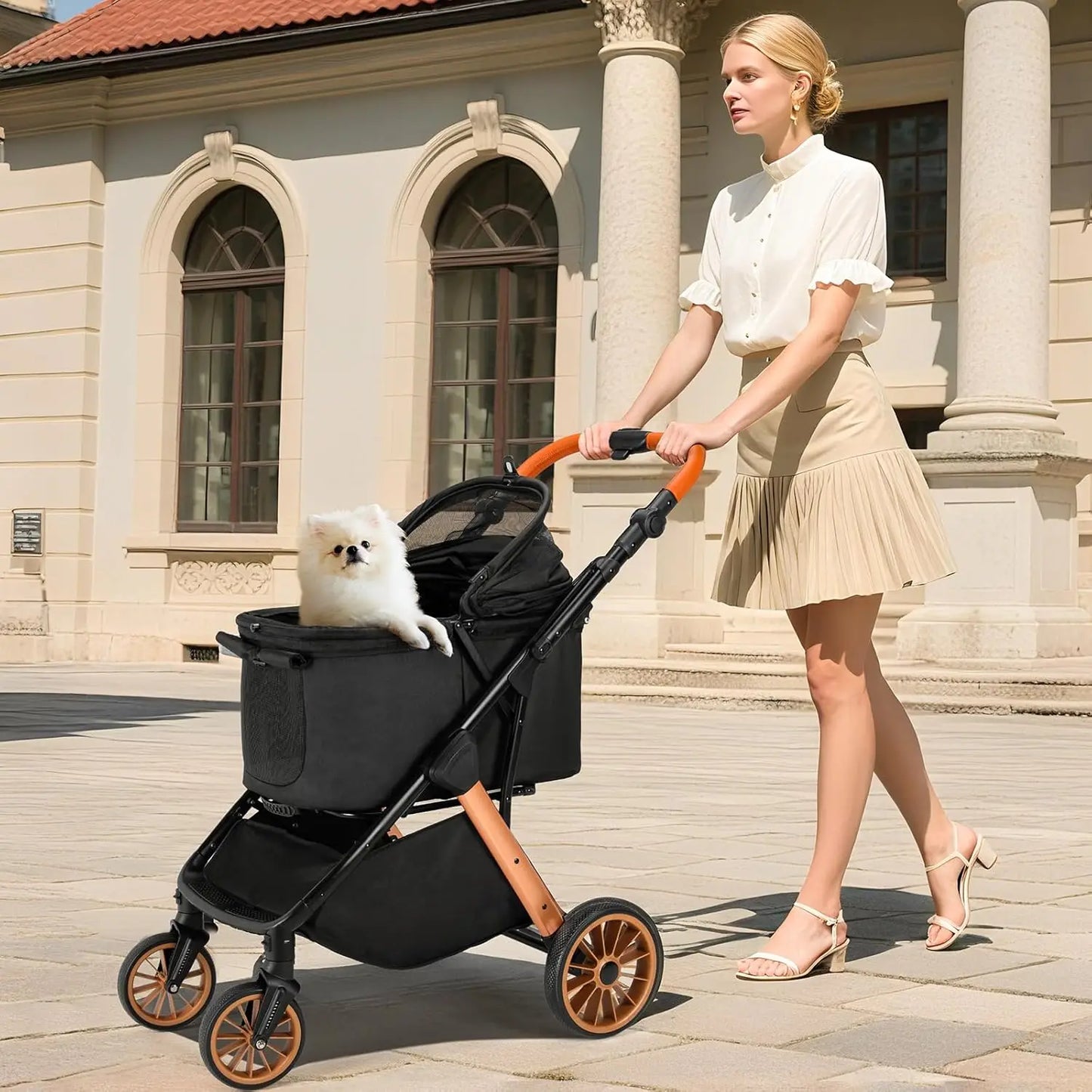 Foldable Dog Stroller for Medium Small Pets