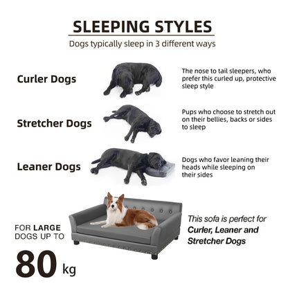 Lg Dog Bed Sofa, Microfiber with Removable Cushion