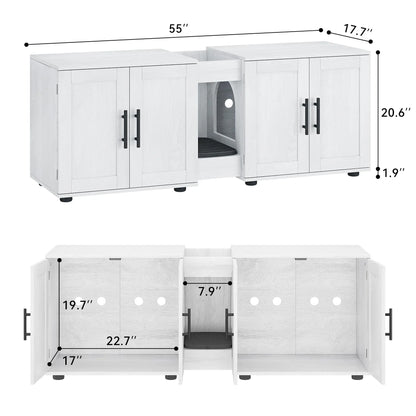 Wooden Enclosed Cat Litter Box