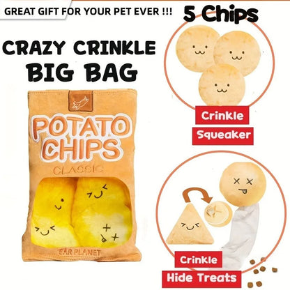 Plush Crinkle Chip Bag Dog Toy