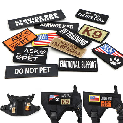 Large Dog Harness Leash Bags Patches Set