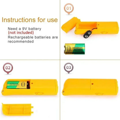 Anti Barking Stop Bark Training Device Pet Dog Repeller Trainer LED Ultrasonic 3 in 1 Anti Barking Ultrasonic Without Battery