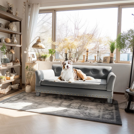 Lg Dog Bed Sofa, Microfiber with Removable Cushion