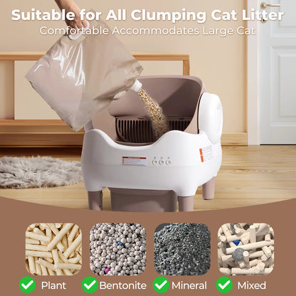 Self Cleaning Litter Box with APP Control, Odor-Free for Multi Cats