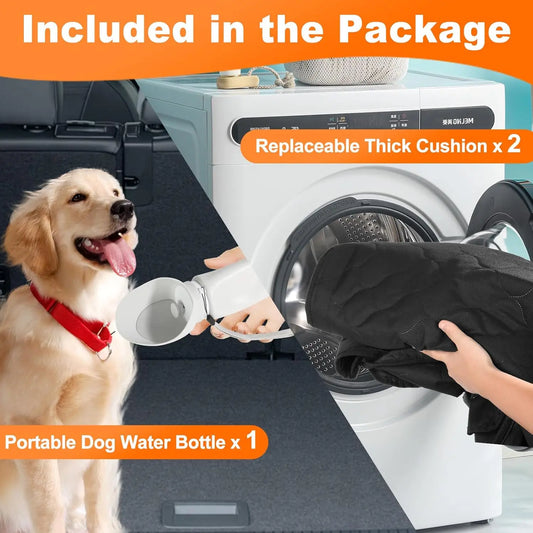 Foldable Dog Car Seat Hammock, Rear Back Seat Protector