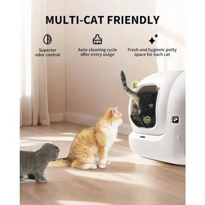 Automatic Self-Cleaning Litter Box, App Control Automatic Litter Box with Safety Sensors, Odor Free