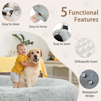 Oversized Memory Foam Dog Bed with Pillow