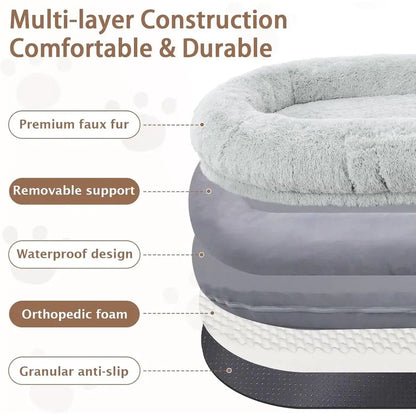 Oversized Memory Foam Dog Bed with Pillow