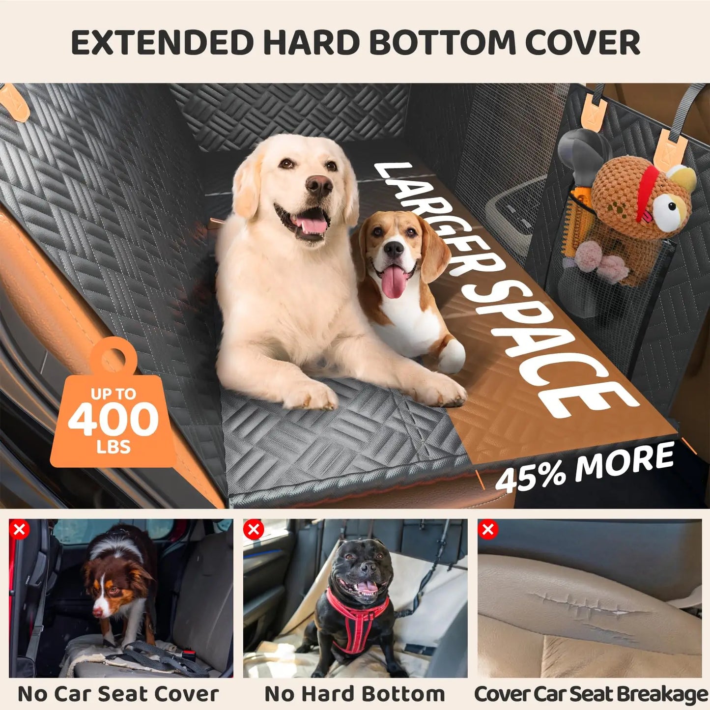 Heavy-Duty Anti-Scratch Washable Dog Hammock for Cars and SUVS