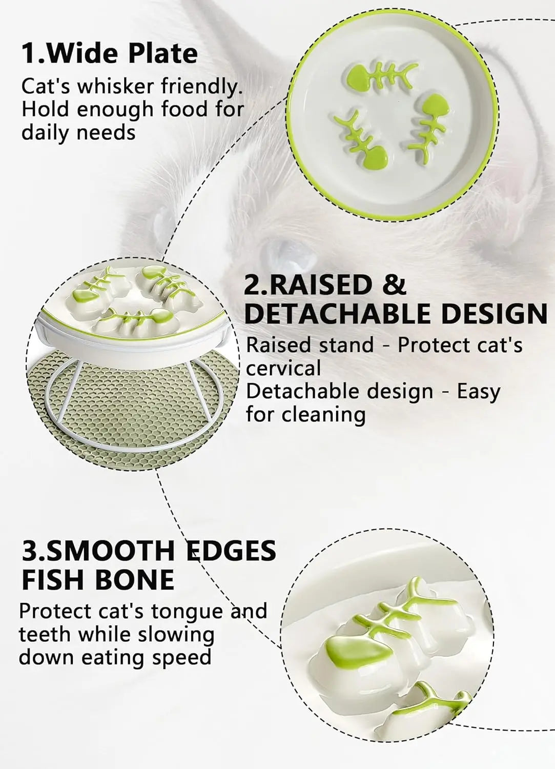Elevated Slow Feeder Bowl for Cats and Dogs