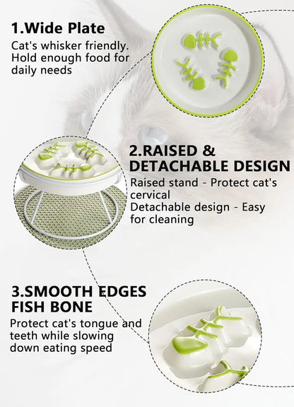 Elevated Slow Feeder Bowl for Cats and Dogs