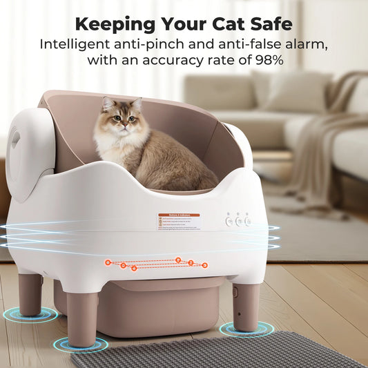 Self Cleaning Litter Box with APP Control, Odor-Free for Multi Cats