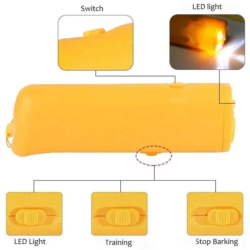 Anti Barking Stop Bark Training Device Pet Dog Repeller Trainer LED Ultrasonic 3 in 1 Anti Barking Ultrasonic Without Battery