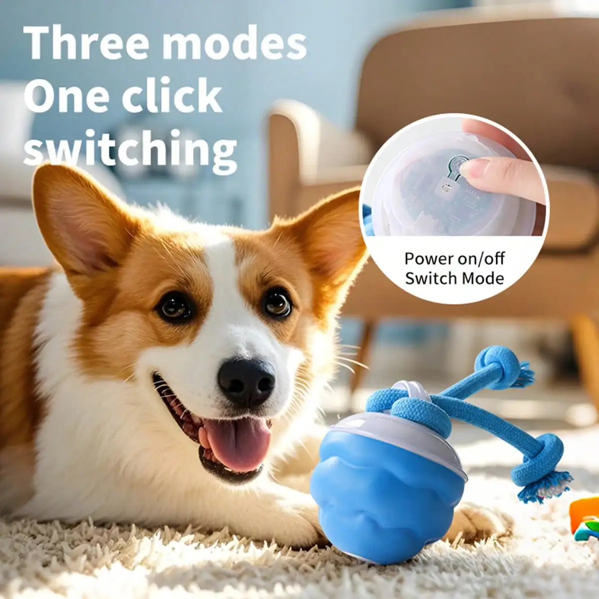 Smart Pet Ball With Ropes Interactive Self Play