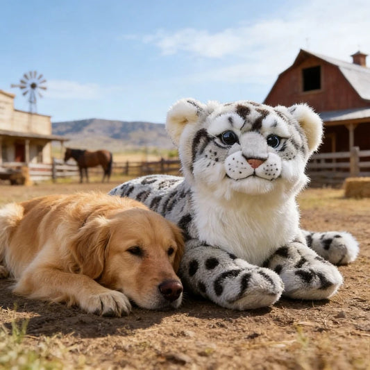 Snow Leopard Plush Toy for Dog Playmates