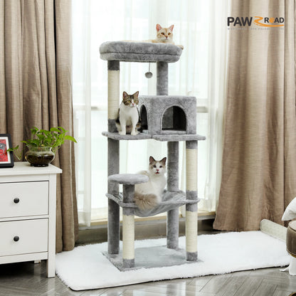Cat Tree for Indoor Cats with Large Hammock