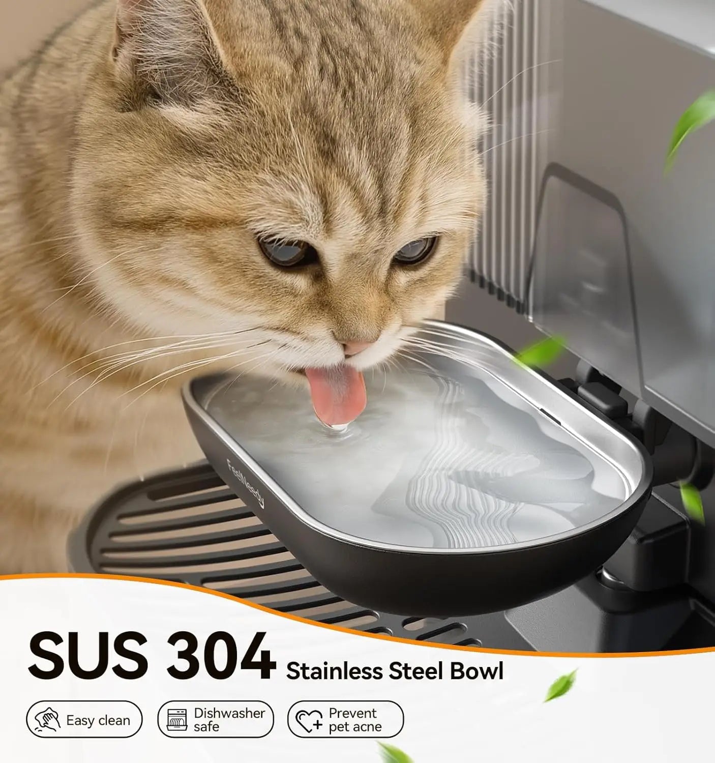 Cordless Pet Water Fountain with Wastewater Separation.