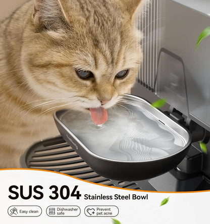 Cordless Pet Water Fountain with Wastewater Separation.