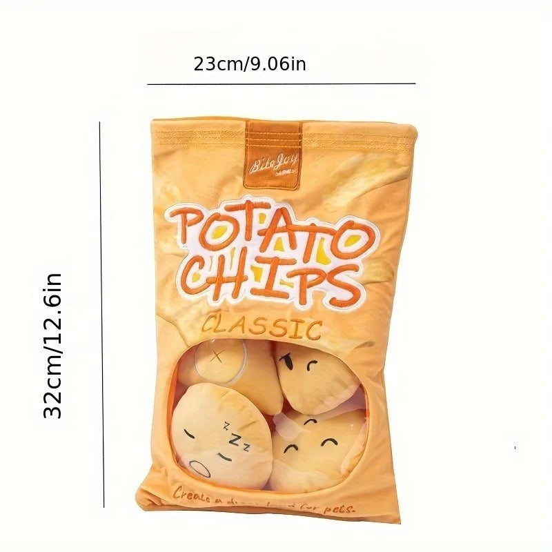 Plush Crinkle Chip Bag Dog Toy