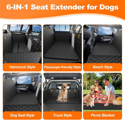 Foldable Dog Car Seat Hammock, Rear Back Seat Protector