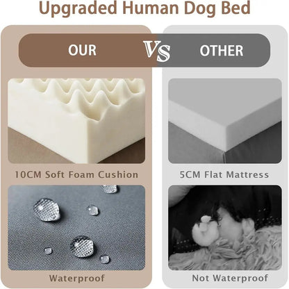 Oversized Memory Foam Dog Bed with Pillow