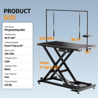 Heavy-Duty Adjustable Pet Grooming Table
