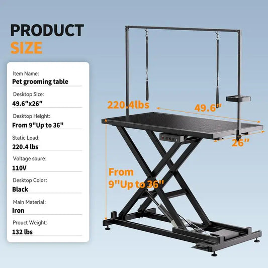 Heavy-Duty Adjustable Pet Grooming Table