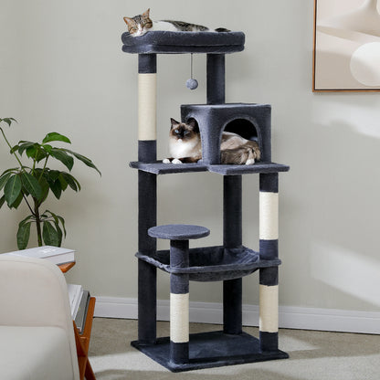 Cat Tree for Indoor Cats with Large Hammock