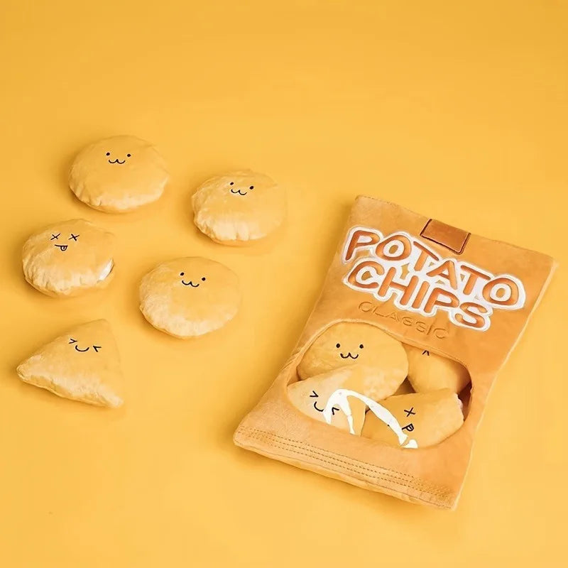 Plush Crinkle Chip Bag Dog Toy