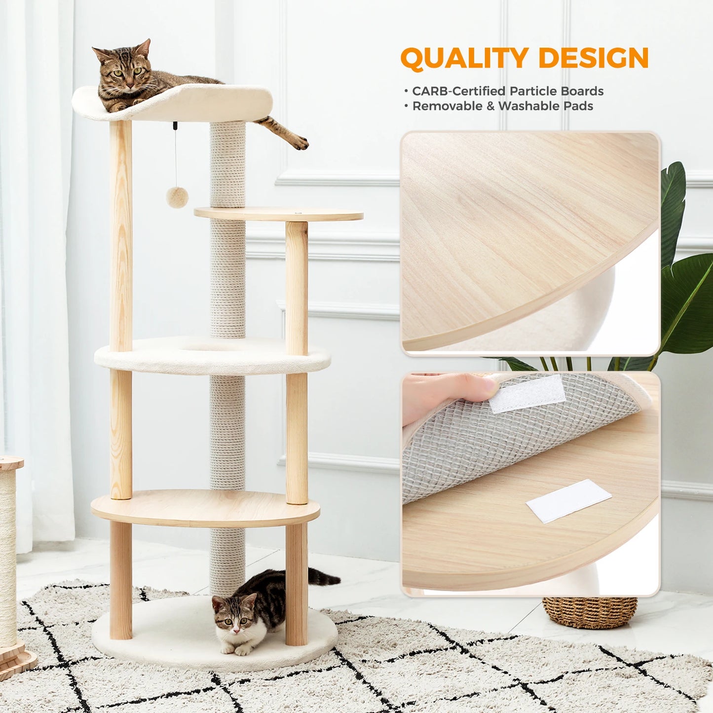 Modern Cat Tree Tower with Scratching Post Multi-level