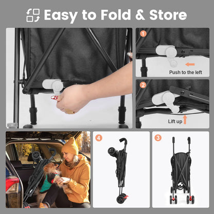 Pet Dog Stroller  with 4 Wheels