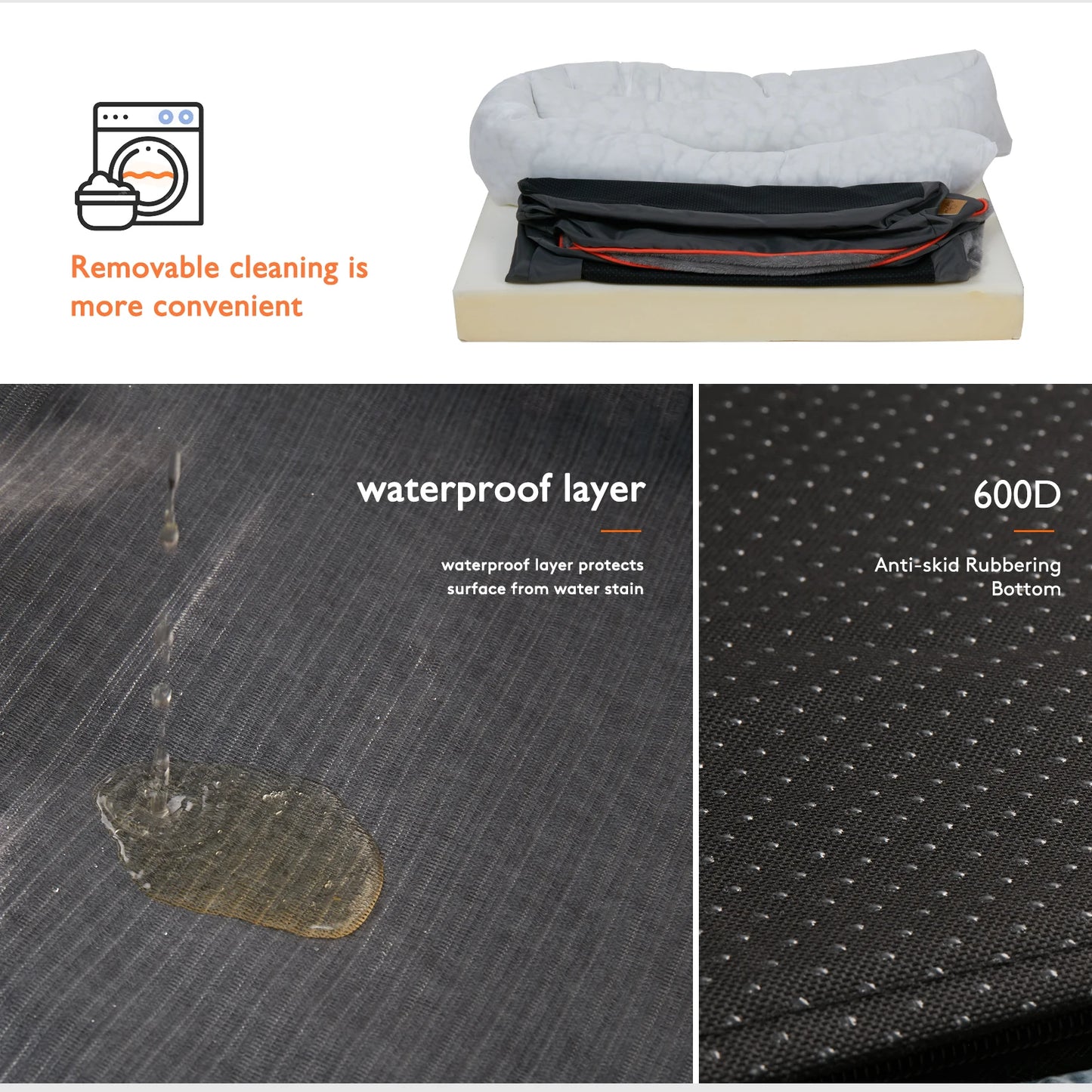 Dog Bed Anti Allergy with Removable Washable Cover