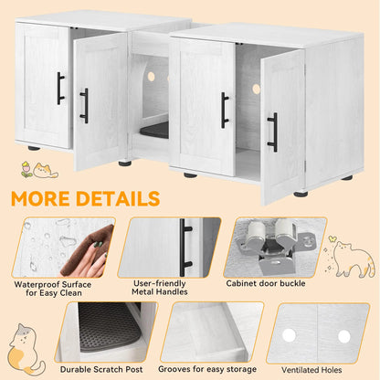Wooden Enclosed Cat Litter Box