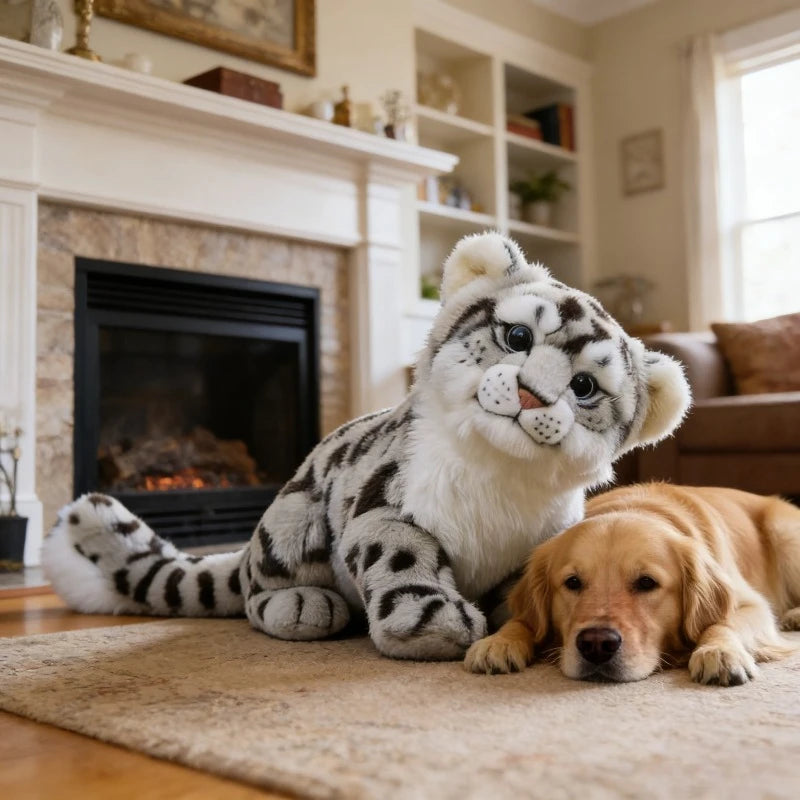 Snow Leopard Plush Toy for Dog Playmates