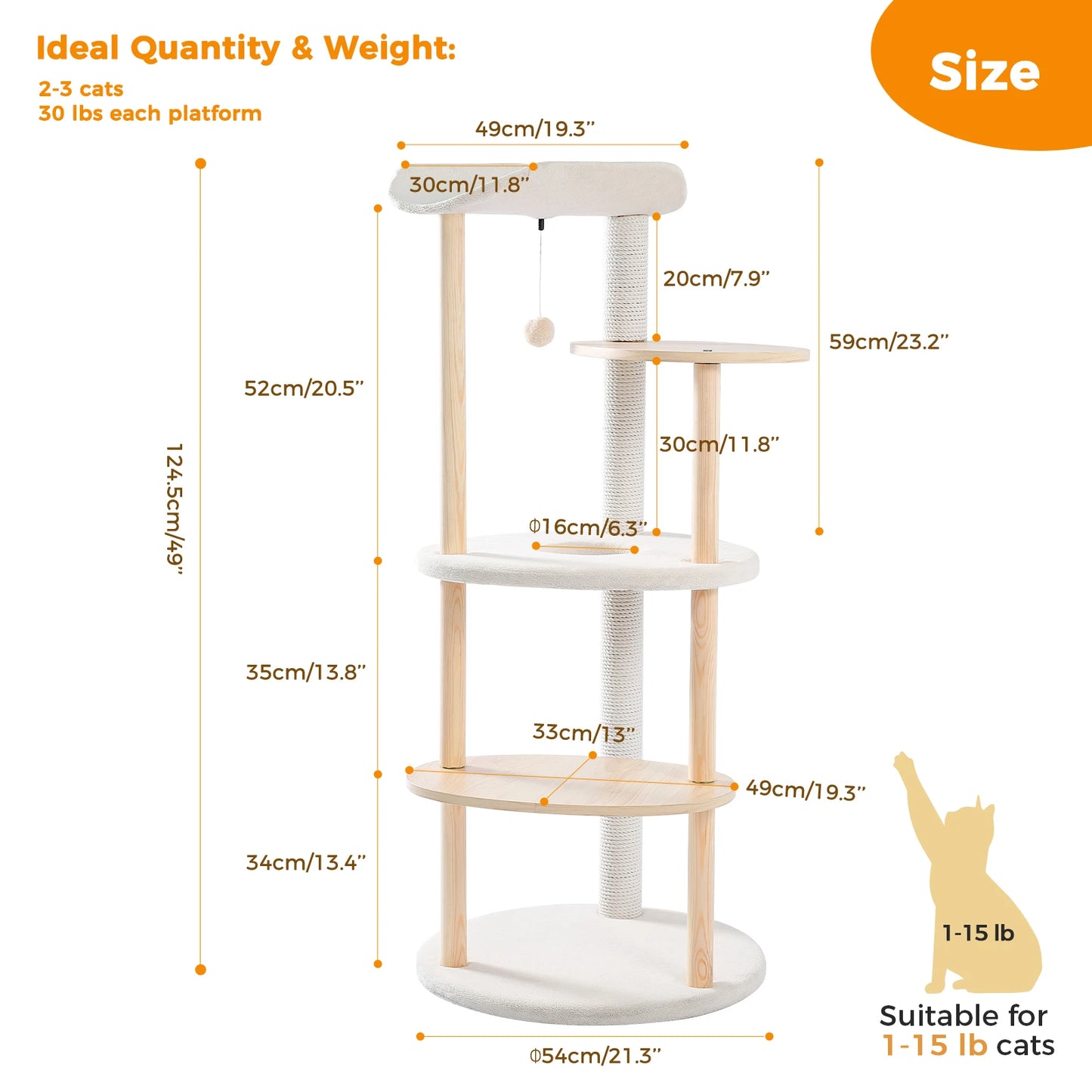 Modern Cat Tree Tower with Scratching Post Multi-level