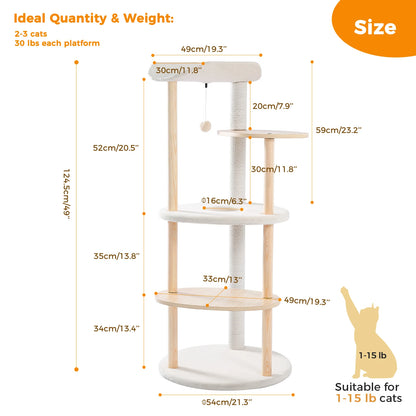 Modern Cat Tree Tower with Scratching Post Multi-level