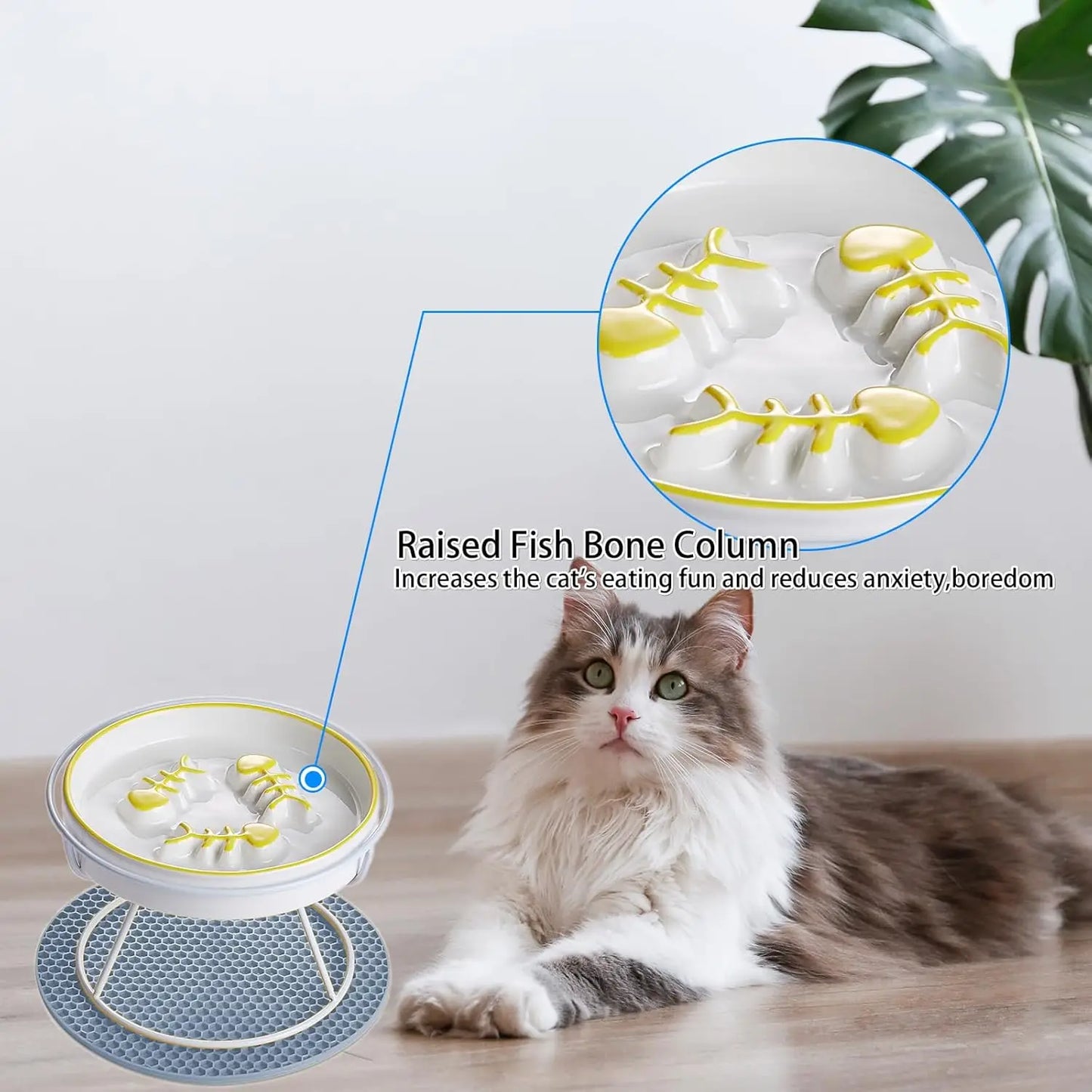 Elevated Slow Feeder Bowl for Cats and Dogs
