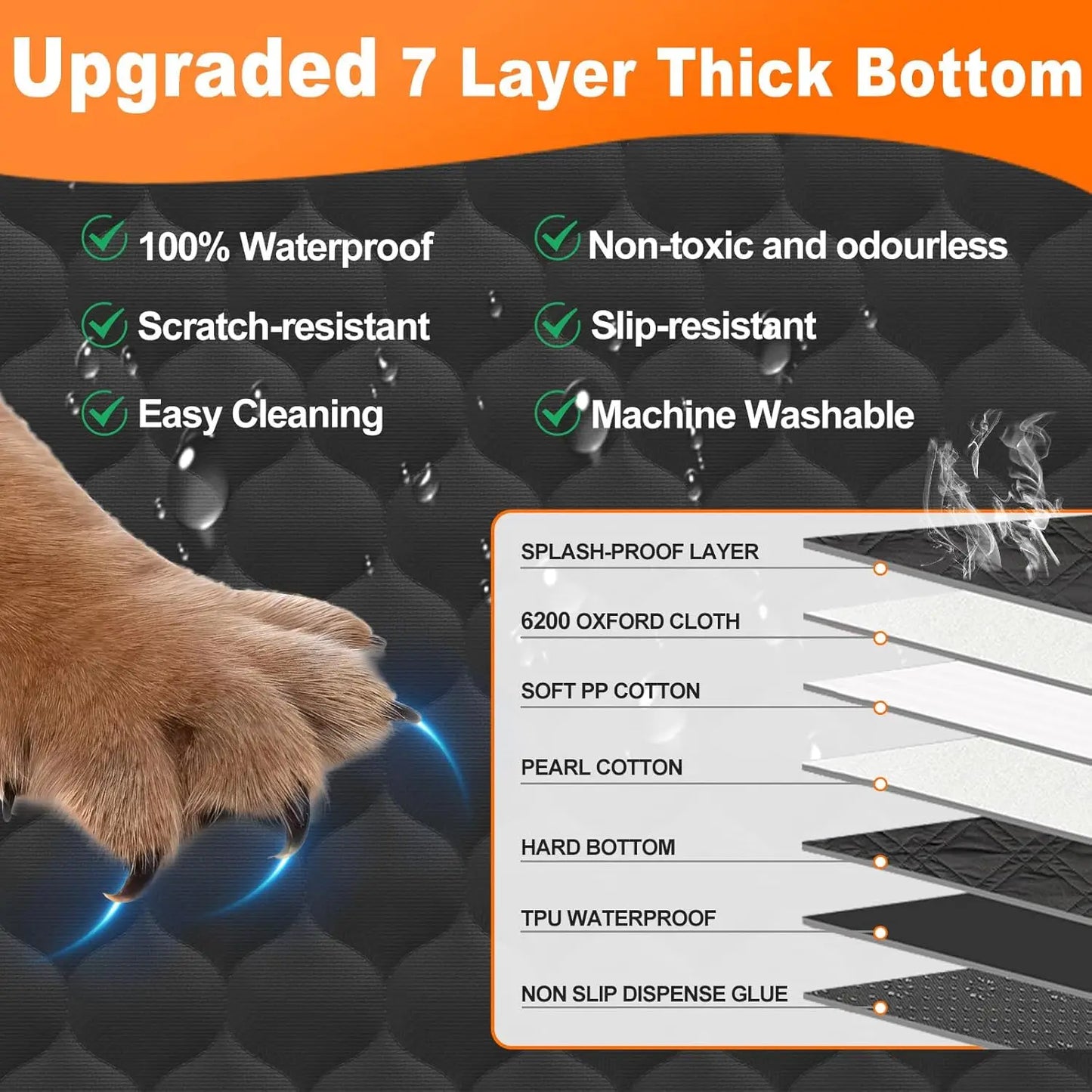 Foldable Dog Car Seat Hammock, Rear Back Seat Protector