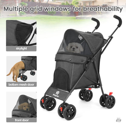 Pet Dog Stroller  with 4 Wheels