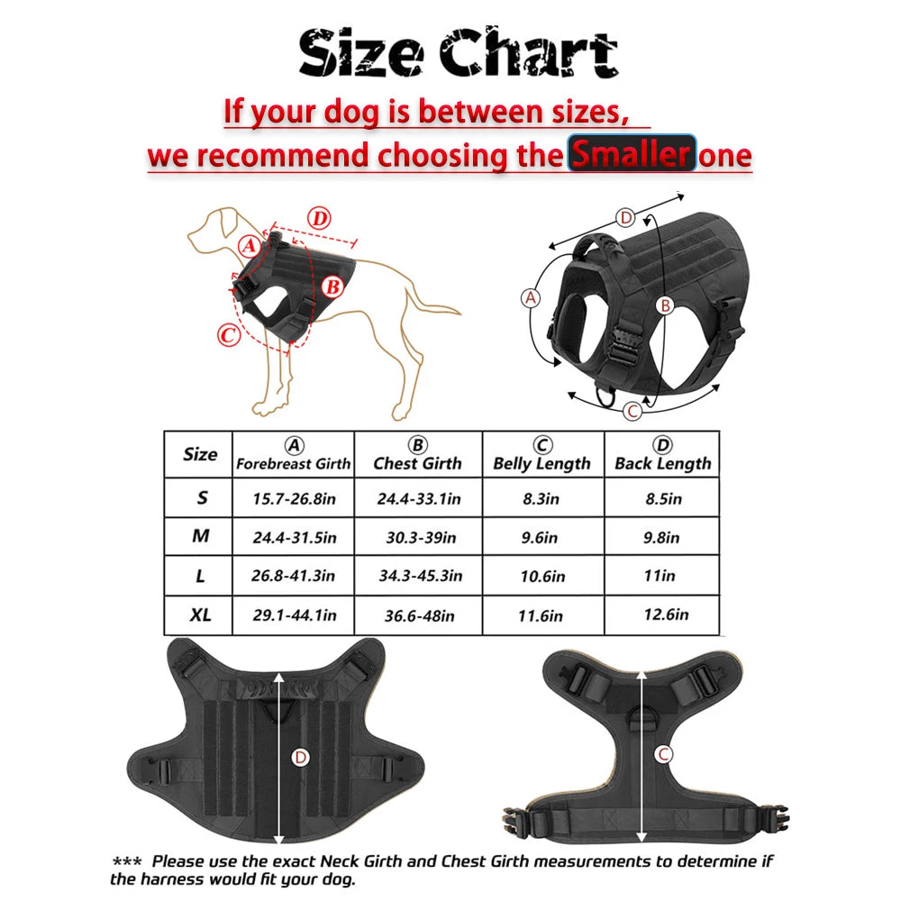 Large Dog Harness Leash Bags Patches Set